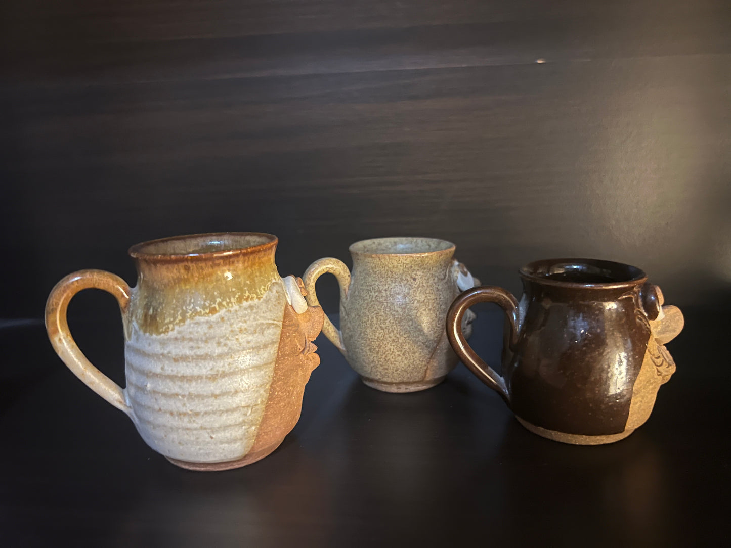 Small Pottery Decor Mugs Set of 3