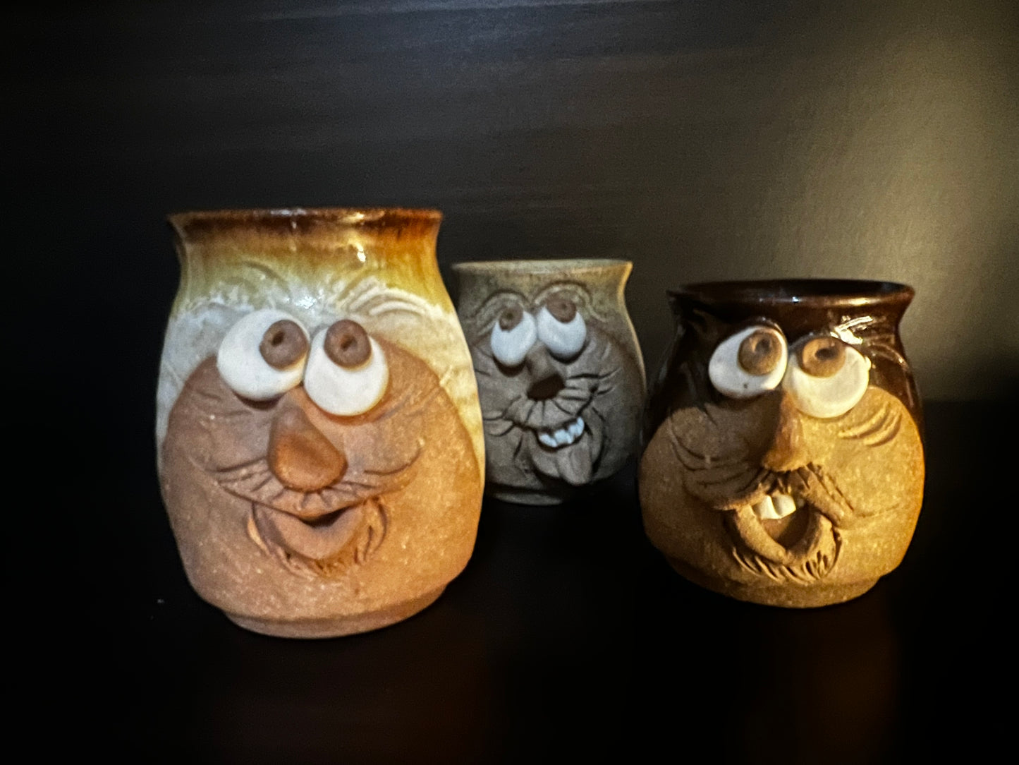 Small Pottery Decor Mugs Set of 3