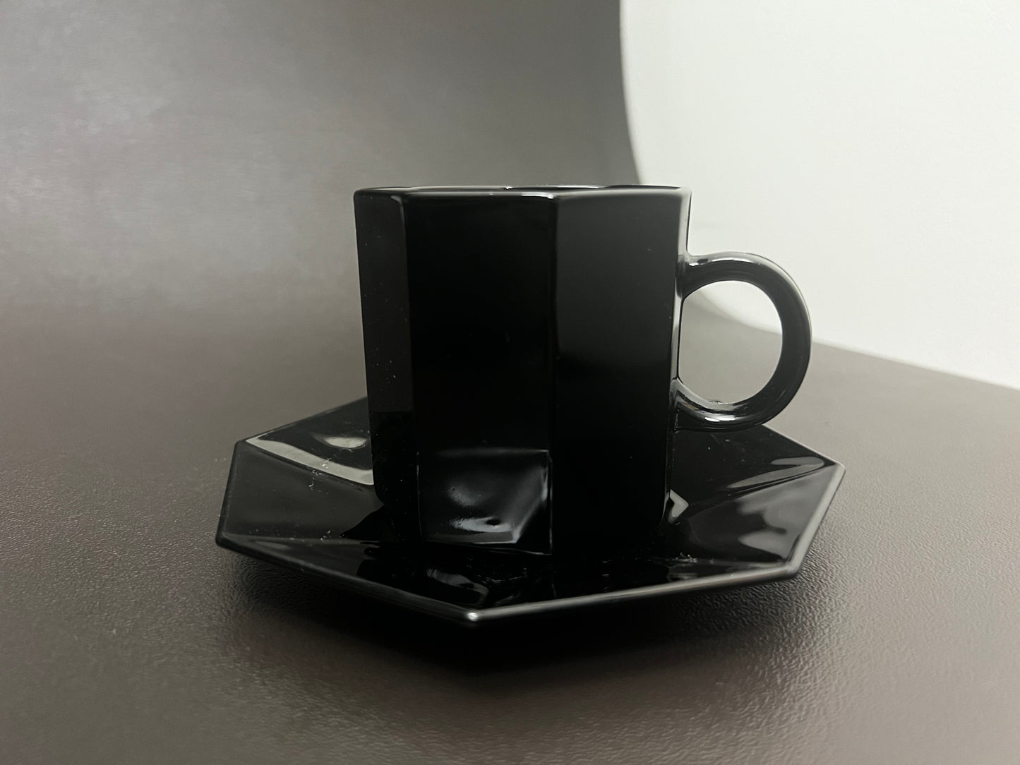 Octime Black Cup & Saucer - Set of 4