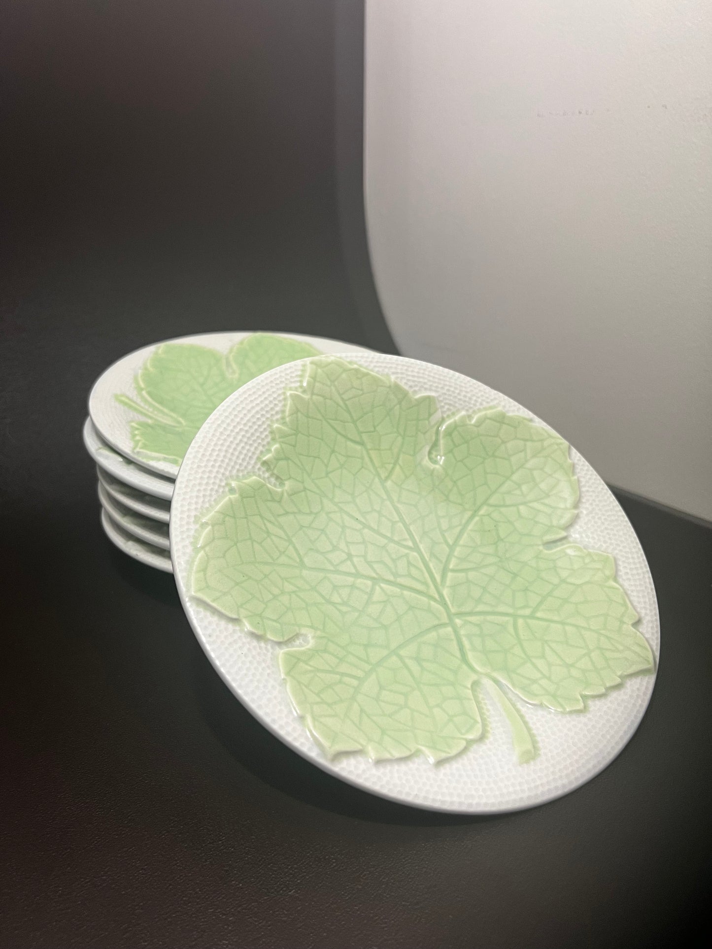 Galvani Ceramiche Mint Leaf Plate Set