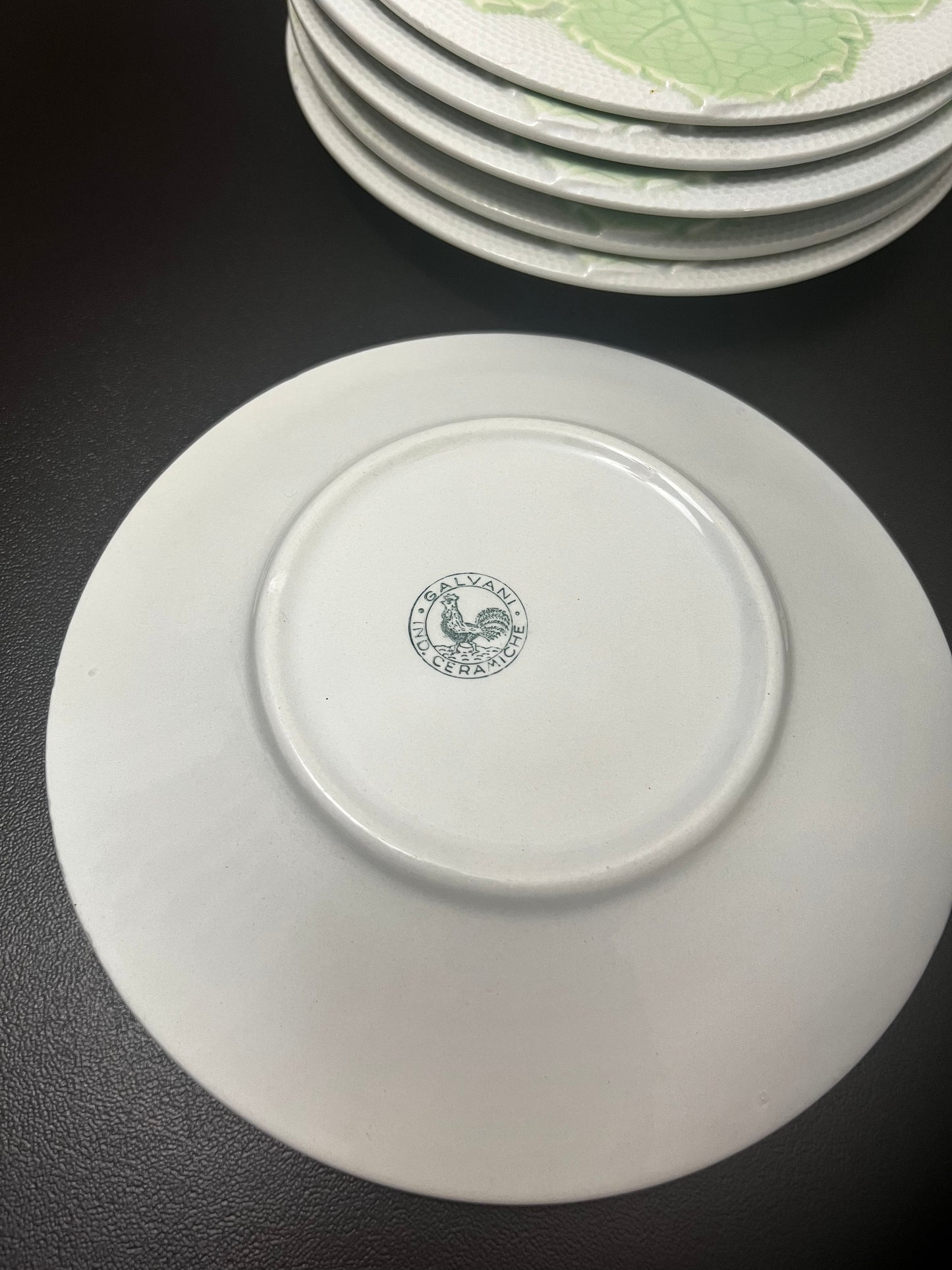 Galvani Ceramiche Mint Leaf Plate Set