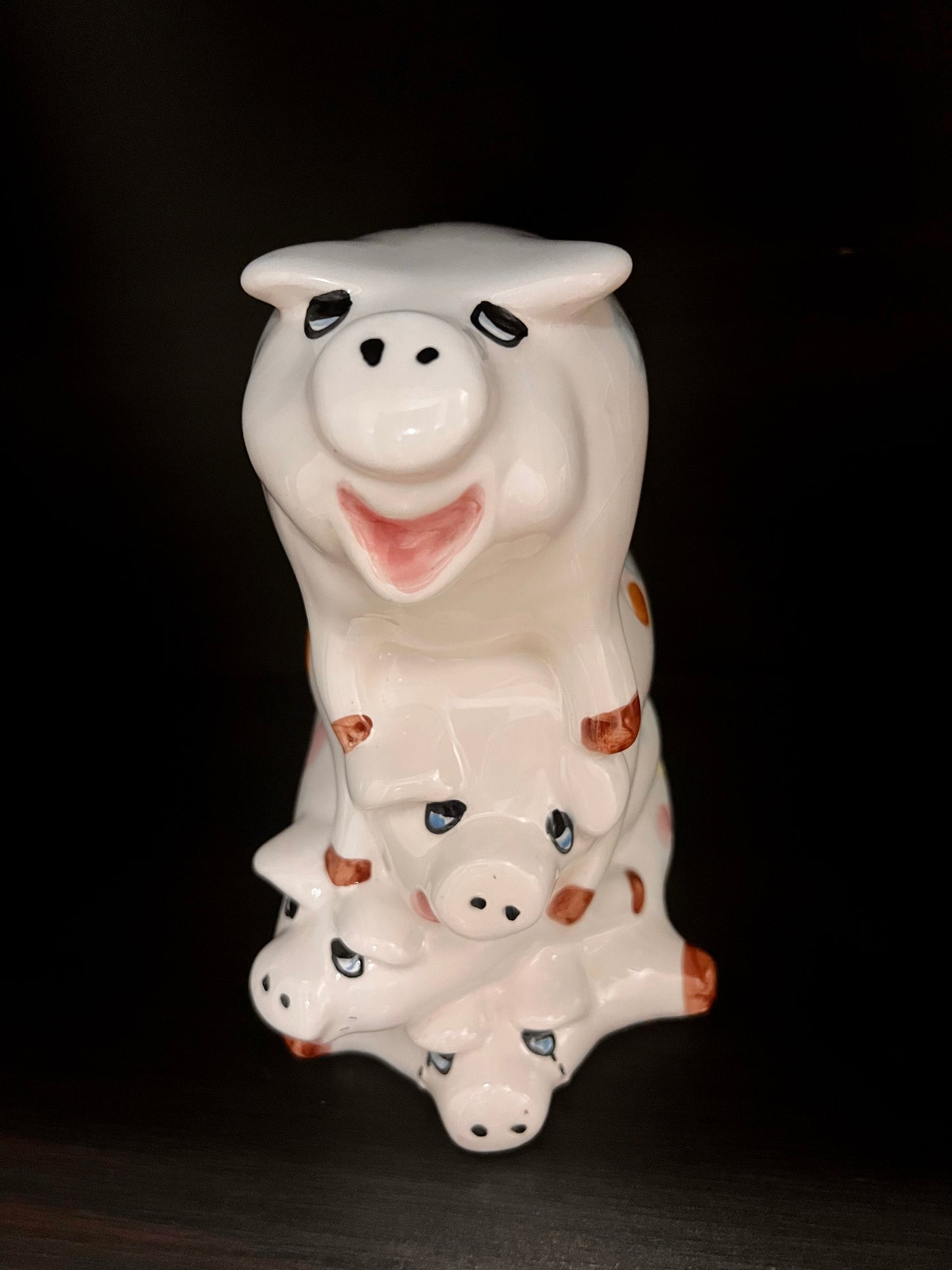 4-Pig Pyramid Ceramic Piggy Bank