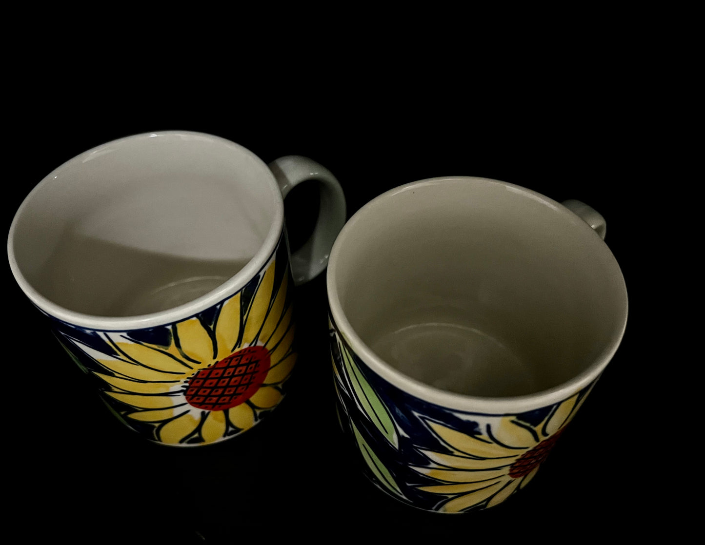 Hand Painted Sunflower Mugs Set of 2