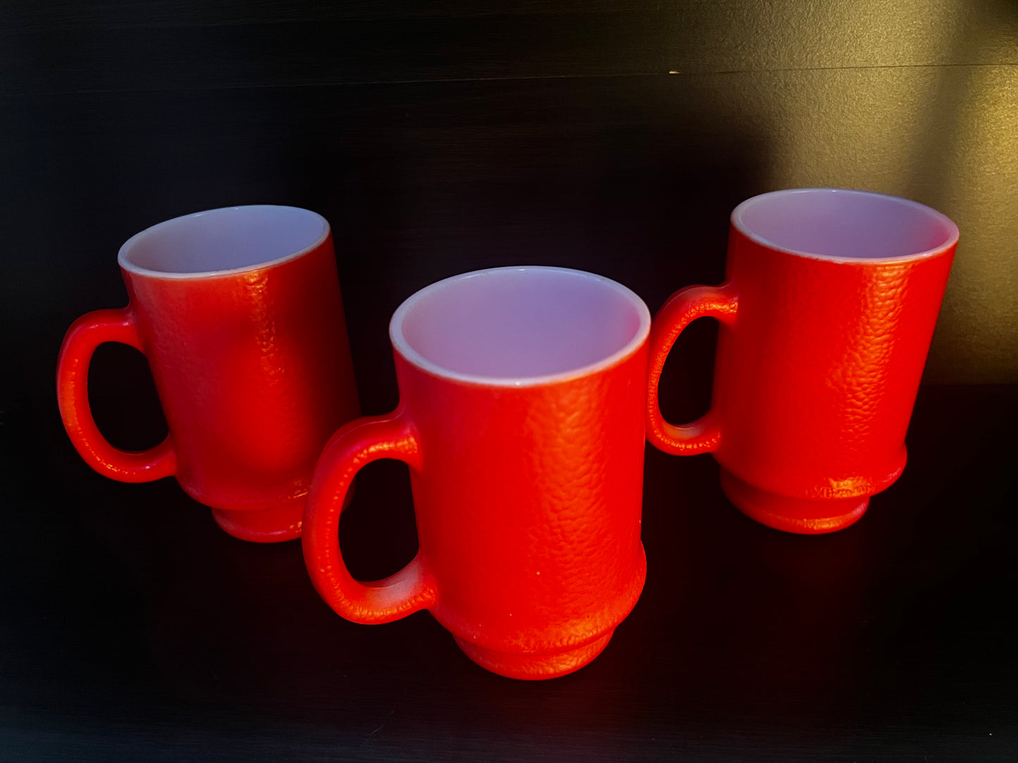 Vintage Red Mugs x 3